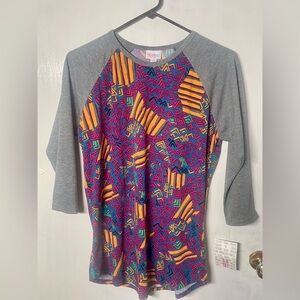 Colorful Geometric Raglan Sleeve Top
